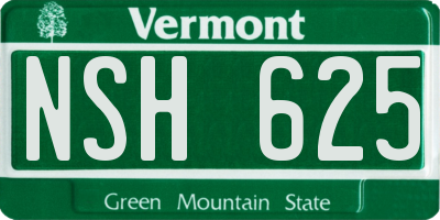 VT license plate NSH625