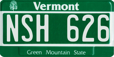 VT license plate NSH626