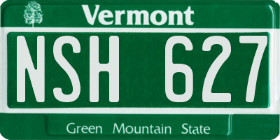 VT license plate NSH627