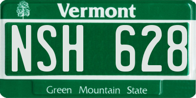 VT license plate NSH628