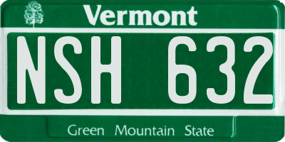 VT license plate NSH632