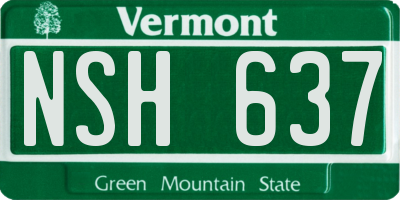VT license plate NSH637