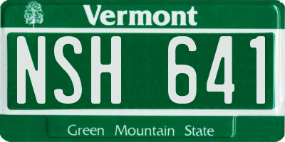 VT license plate NSH641