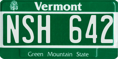 VT license plate NSH642