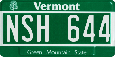 VT license plate NSH644