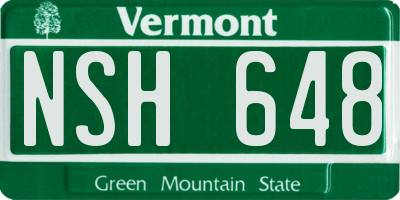 VT license plate NSH648