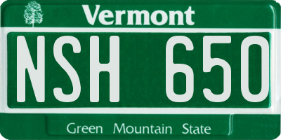 VT license plate NSH650