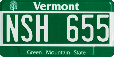 VT license plate NSH655