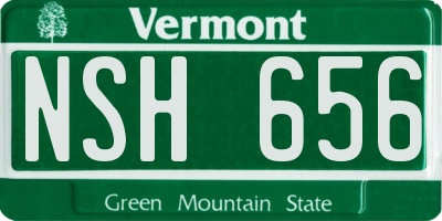 VT license plate NSH656