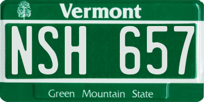 VT license plate NSH657