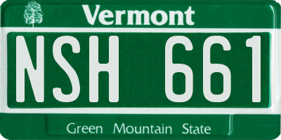 VT license plate NSH661