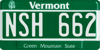 VT license plate NSH662