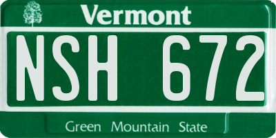 VT license plate NSH672