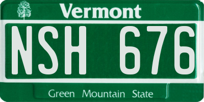 VT license plate NSH676