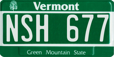 VT license plate NSH677