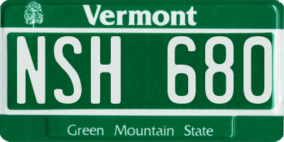 VT license plate NSH680