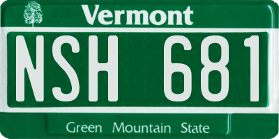 VT license plate NSH681