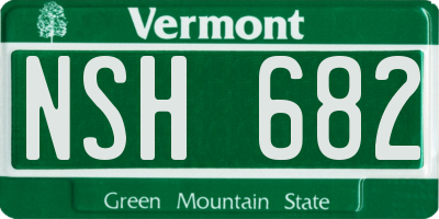 VT license plate NSH682