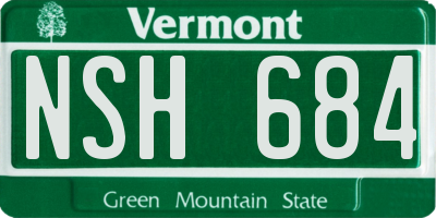 VT license plate NSH684