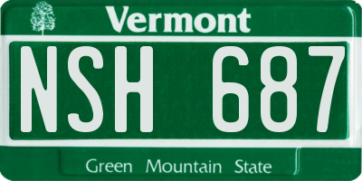 VT license plate NSH687