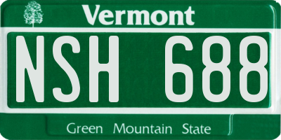VT license plate NSH688