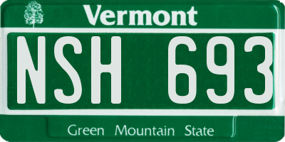 VT license plate NSH693