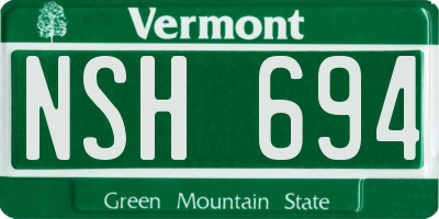 VT license plate NSH694