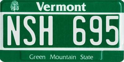 VT license plate NSH695