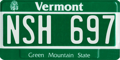 VT license plate NSH697