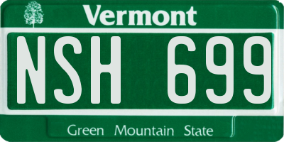 VT license plate NSH699