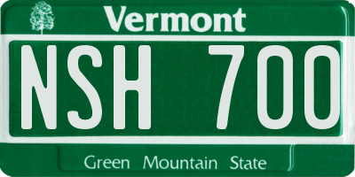 VT license plate NSH700