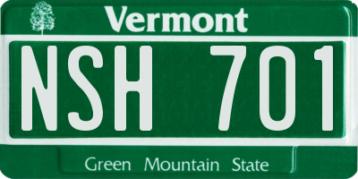 VT license plate NSH701
