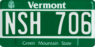VT license plate NSH706