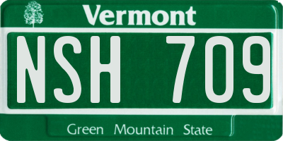 VT license plate NSH709