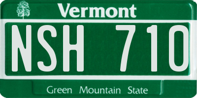 VT license plate NSH710