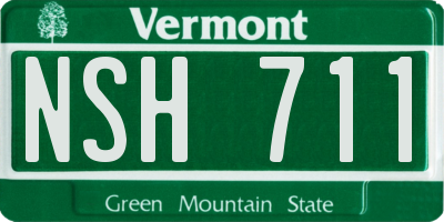VT license plate NSH711