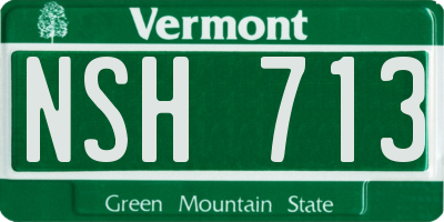 VT license plate NSH713