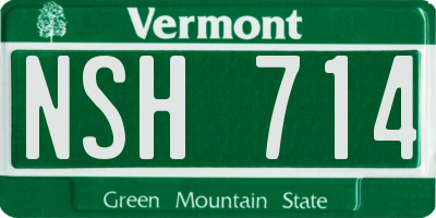VT license plate NSH714