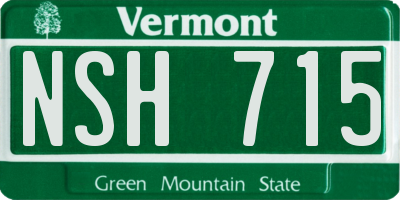 VT license plate NSH715