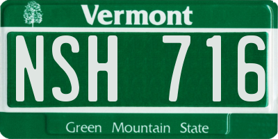 VT license plate NSH716