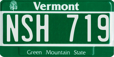 VT license plate NSH719