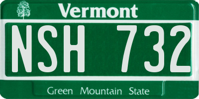 VT license plate NSH732