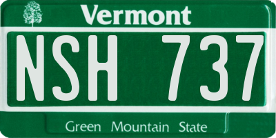 VT license plate NSH737