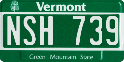 VT license plate NSH739
