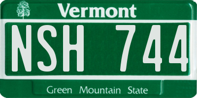 VT license plate NSH744
