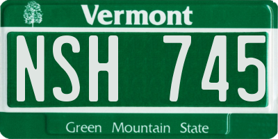 VT license plate NSH745