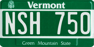 VT license plate NSH750