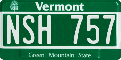 VT license plate NSH757