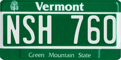VT license plate NSH760