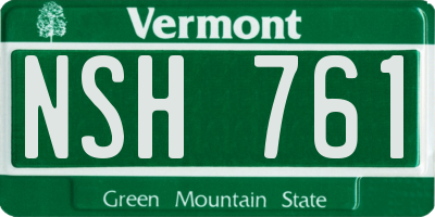 VT license plate NSH761